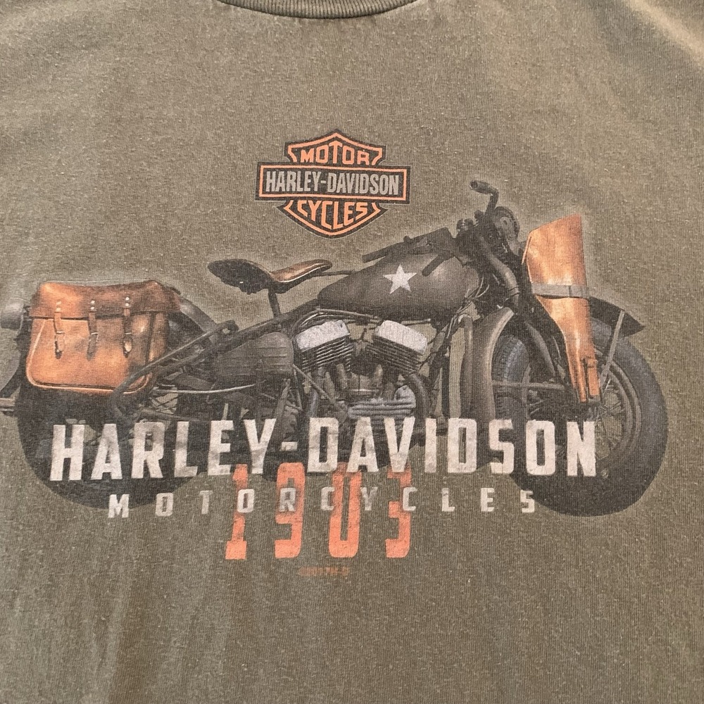 Vintage Harley-Davidson Shirt Mens 2XL Green Antelope Valley Lancaster CA Tee